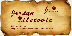 Jordan Miletović vizit kartica